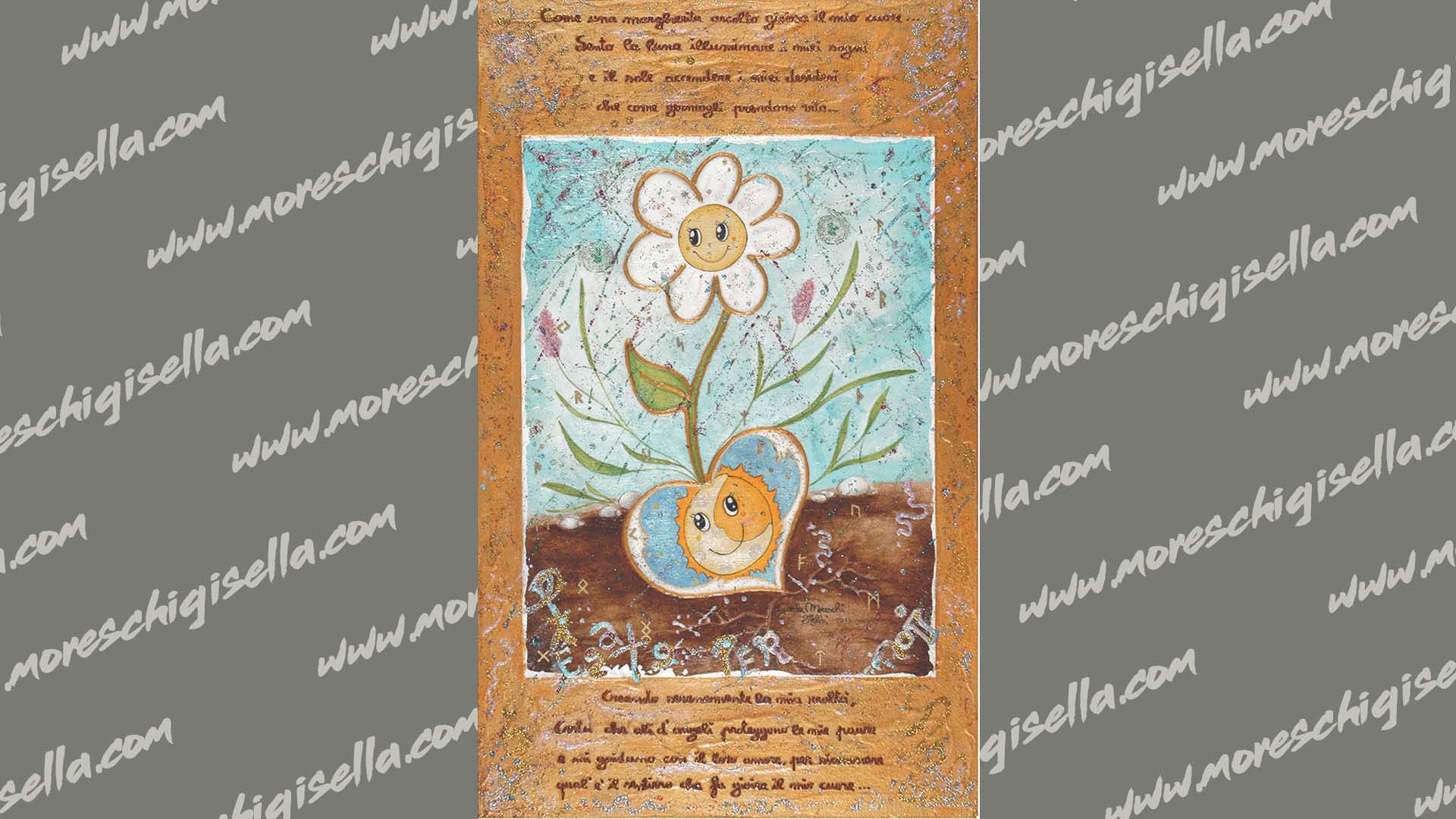Margherita con gli angeli, con il sole e la luna