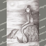 sirena con delfino